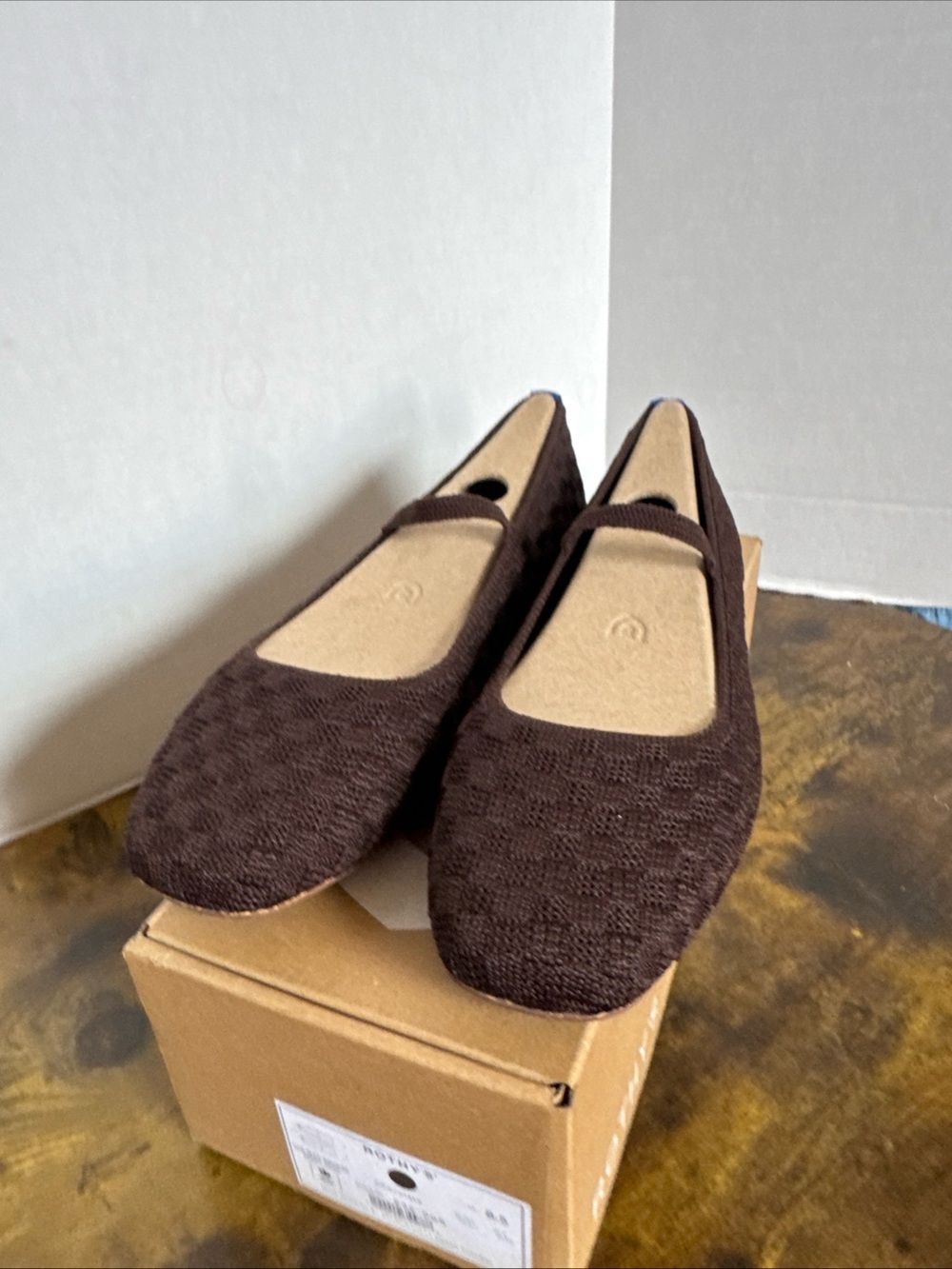 Rothy’s Women’s The Max Square Mary Jane Chocolate Basketweave Size 8.5 NEW